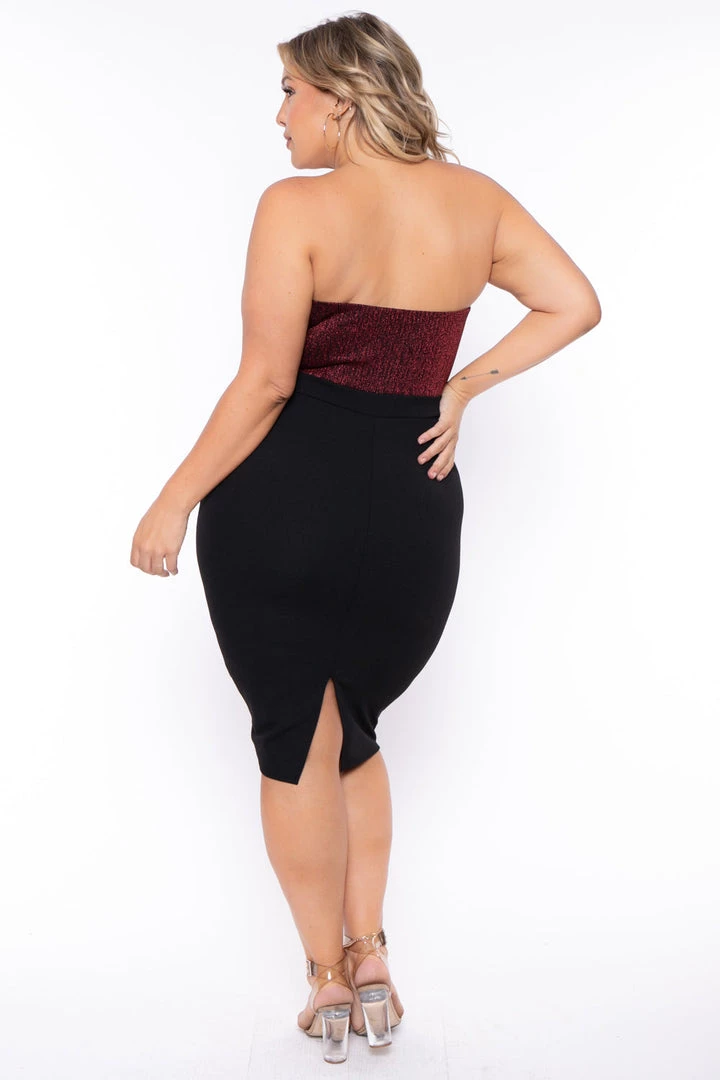 Curvy Sense Plus Size Gaia Shimmer Bodycon Dress - Black 7 Curvy Sense Plus Size Gaia Shimmer Bodycon Dress - Black