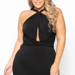 Curvy Sense Plus Size Infinity Mini Dress - Black