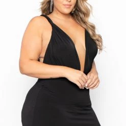 Curvy Sense Plus Size Infinity Mini Dress - Black