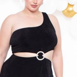 Curvy Sense Plus Size Kateri Cut Out Dress- Black