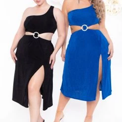 Curvy Sense Plus Size Kateri Cut Out Dress- Black