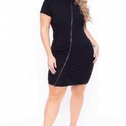 Curvy Sense Plus Size Keira Dress - Black Back In Stock
