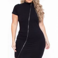Curvy Sense Plus Size Keira Dress - Black Back In Stock