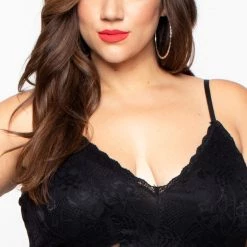 Curvy Sense Plus Size Lace Top Cami Dress - Black Back In Stock