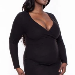 Curvy Sense Plus Size Lena Dress- Black