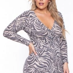 Curvy Sense Dresses Plus Size Lena Dress- Gray