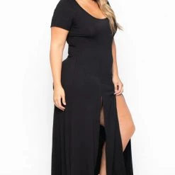 Curvy Sense Plus Size Linnea Maxi Dress - Black Back In Stock