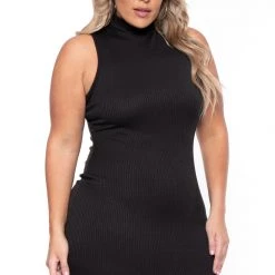 Curvy Sense Plus Size Maia Bodycon Dress- Black