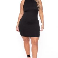 Curvy Sense Plus Size Maia Bodycon Dress- Black