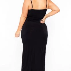 Curvy Sense Most Loved Plus Size Melissa M-Slit Dress - Black 19 Curvy Sense Most Loved Plus Size Melissa M-Slit Dress - Black