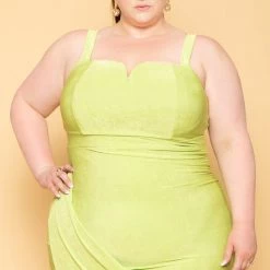 Curvy Sense New Arrivals Plus Size Miami Slinky Bodycon Dress - Lime 17 Curvy Sense New Arrivals Plus Size Miami Slinky Bodycon Dress - Lime