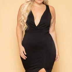 Curvy Sense Plus Size Mila Ruffle Hem Dress - Black New Arrivals 10 Curvy Sense Plus Size Mila Ruffle Hem Dress - Black New Arrivals