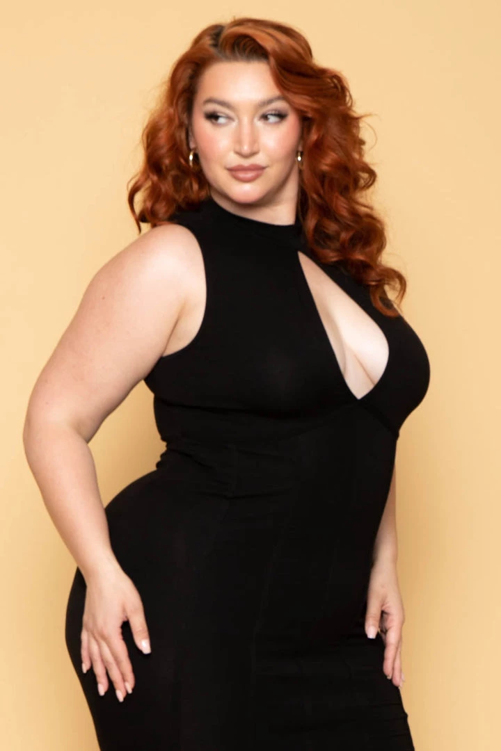 Curvy Sense Plus Size Millie Keyhole Dress - Black New Arrivals 4 Curvy Sense Plus Size Millie Keyhole Dress - Black New Arrivals