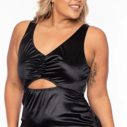 Curvy Sense Plus Size Miranda Ruffle LBD - Black Little Black Styles 10 Curvy Sense Plus Size Miranda Ruffle LBD - Black Little Black Styles
