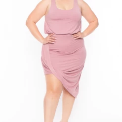 Curvy Sense Plus Size Mykonos Dress - Mauve