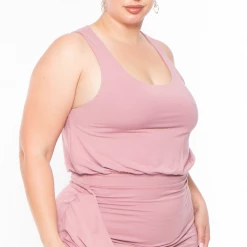 Curvy Sense Plus Size Mykonos Dress - Mauve