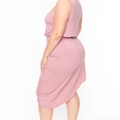 Curvy Sense Plus Size Mykonos Dress - Mauve