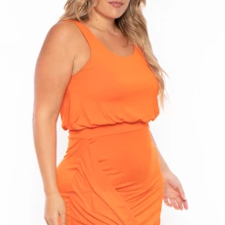 Curvy Sense Plus Size Mykonos Dress - Orange Back In Stock
