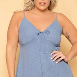 Curvy Sense Plus Size Nina Skater Mini Dress - Blue 10 Curvy Sense Plus Size Nina Skater Mini Dress - Blue