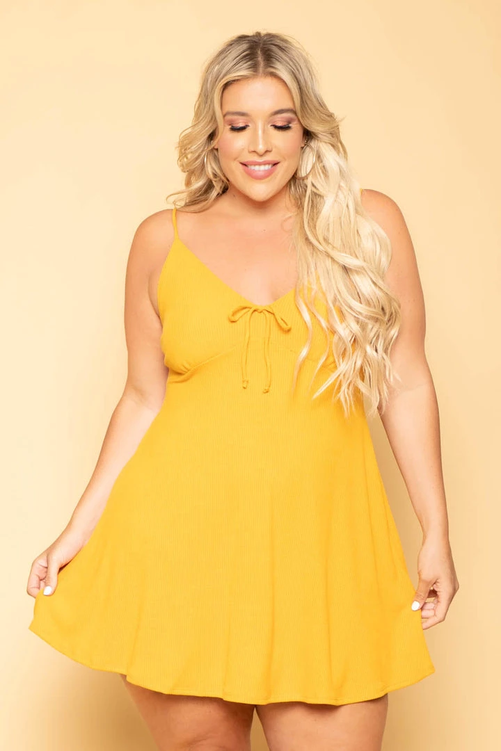Curvy Sense Plus Size Nina Skater Mini Dress - Mustard New Arrivals 4 Curvy Sense Plus Size Nina Skater Mini Dress - Mustard New Arrivals