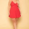 Curvy Sense Plus Size Nina Skater Mini Dress - Red New Arrivals