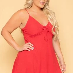 Curvy Sense Plus Size Nina Skater Mini Dress - Red New Arrivals
