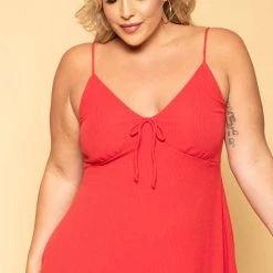 Curvy Sense Plus Size Nina Skater Mini Dress - Red New Arrivals 10 Curvy Sense Plus Size Nina Skater Mini Dress - Red New Arrivals