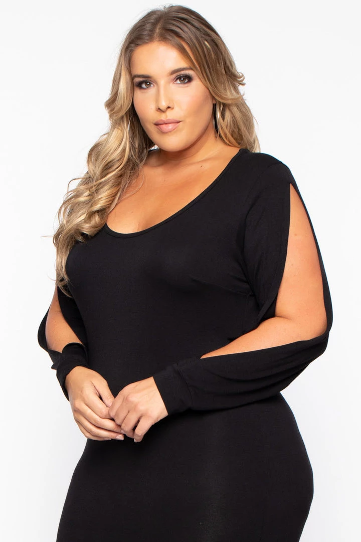 Curvy Sense Plus Size Noire Bodycon Dress - Black Little Black Styles 6 Curvy Sense Plus Size Noire Bodycon Dress - Black Little Black Styles