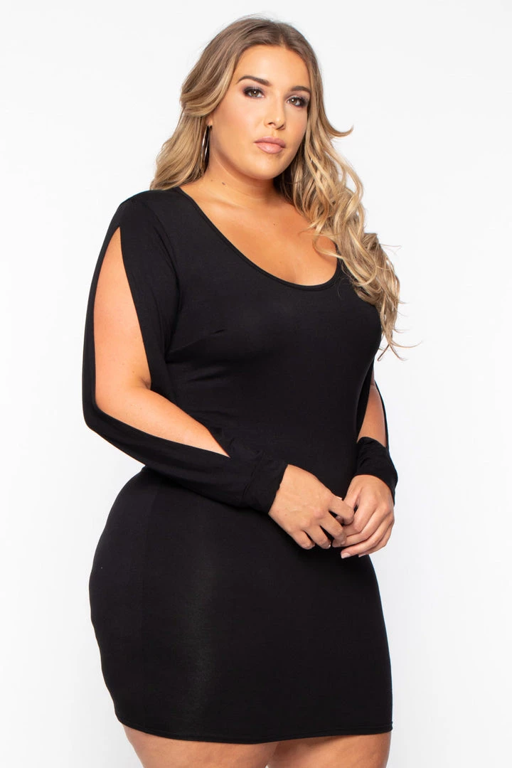 Curvy Sense Plus Size Noire Bodycon Dress - Black Little Black Styles 4 Curvy Sense Plus Size Noire Bodycon Dress - Black Little Black Styles