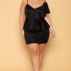Curvy Sense New Arrivals Plus Size Norah Peplum Dress - Black 1 Curvy Sense New Arrivals Plus Size Norah Peplum Dress - Black