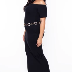 Curvy Sense Dresses Plus Size Off The Shoulder Tube Maxi Dress - Black