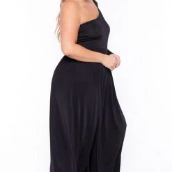 Curvy Sense Dresses Plus Size Ravenna M-Slit Maxi Dress- Black