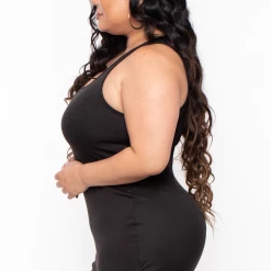 Curvy Sense Plus Size Romina Tank Bodycon Dress - Black