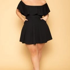 Curvy Sense Plus Size Rosabel Dress- Black New Arrivals