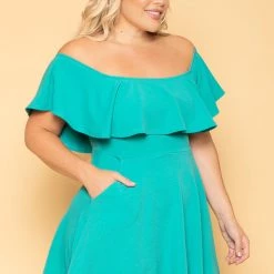 Curvy Sense Plus Size Rosabel Dress- Jade New Arrivals