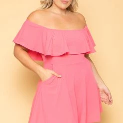 Curvy Sense Plus Size Rosabel Dress- Pink