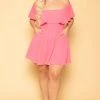 Curvy Sense Plus Size Rosabel Dress- Pink 1 Curvy Sense Plus Size Rosabel Dress- Pink