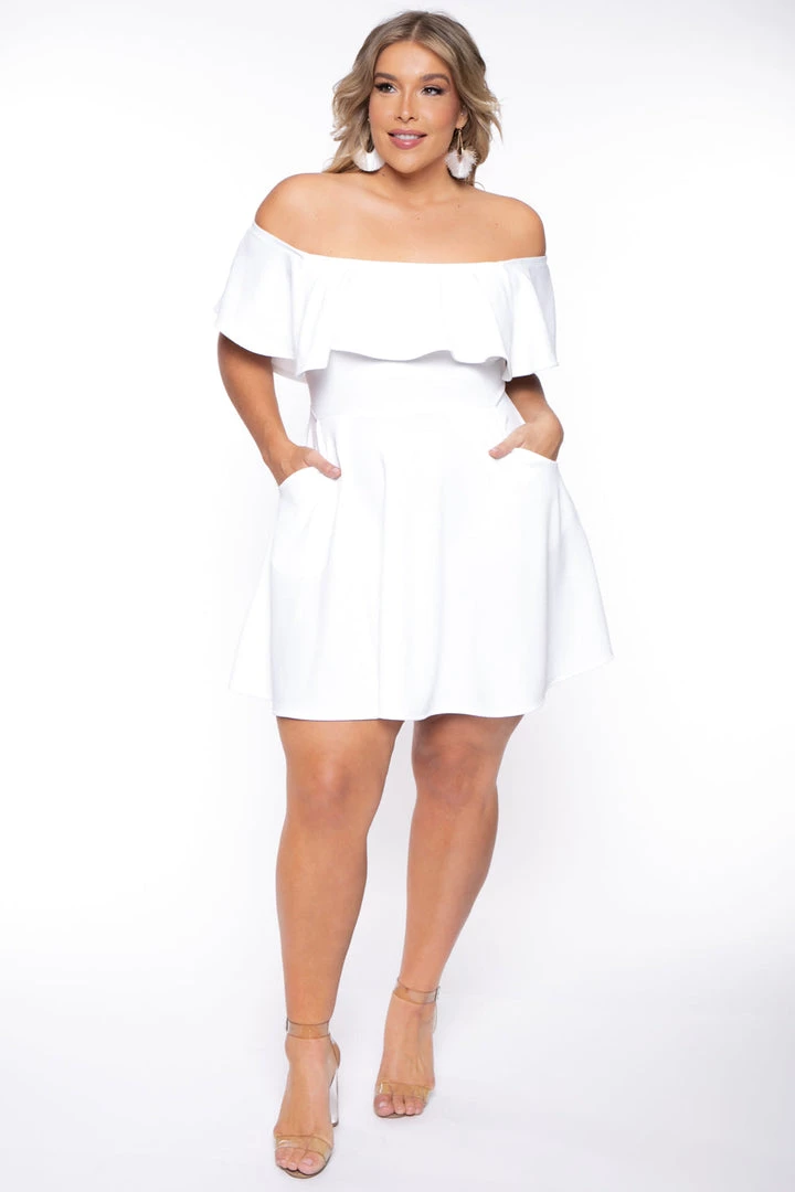 Curvy Sense Plus Size Rosabel Dress- White New Arrivals 6 Curvy Sense Plus Size Rosabel Dress- White New Arrivals