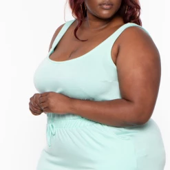 Curvy Sense Dresses Plus Size Rosi Tank Mini Dress - Mint