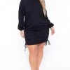 Curvy Sense Plus Size Rue Sweatshirt Dress- Black Dresses