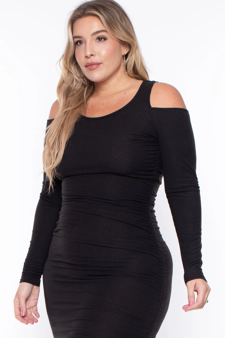 Curvy Sense Dresses Plus Size Sadie Bodycon Dress - Black 4 Curvy Sense Dresses Plus Size Sadie Bodycon Dress - Black
