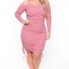 Curvy Sense Plus Size Sadie Bodycon Dress - Pink 1 Curvy Sense Plus Size Sadie Bodycon Dress - Pink