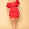 Curvy Sense Plus Size Saia Bodycon Dress - Red New Arrivals