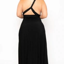 Curvy Sense Plus Size Sashay Infinity Convertible Dress- Black Back In Stock