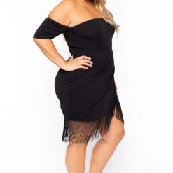 Curvy Sense Party Shop Plus Size Senorita Fringe Dress - Black 11 Curvy Sense Party Shop Plus Size Senorita Fringe Dress - Black