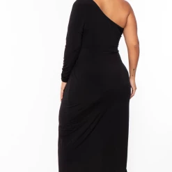 Curvy Sense Plus Size Alana Belted Dress - Black Back In Stock