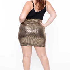 Curvy Sense Back In Stock Plus Size Sheri Geometric Skirt Dress - Black