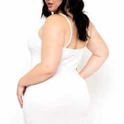 Curvy Sense Back In Stock Plus Size Slip Dress - Ivory