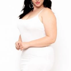 Curvy Sense Back In Stock Plus Size Slip Dress - Ivory