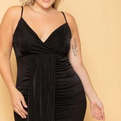 Curvy Sense Plus Size Sunkissed Slinky Bodycon Dress - Black 8 Curvy Sense Plus Size Sunkissed Slinky Bodycon Dress - Black